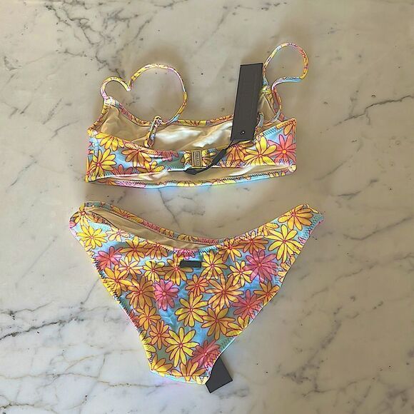 TRIANGL MICA NORMAL SKY FLORAL SET NO BAG NWT VELVET - Picture 4 of 5